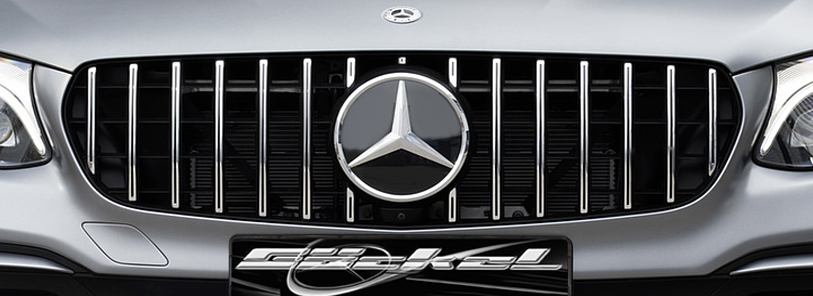 Chrom Finnen für Stoßstange Passend zu Mercedes GLC X253 SUV Blenden  Kühlergrill